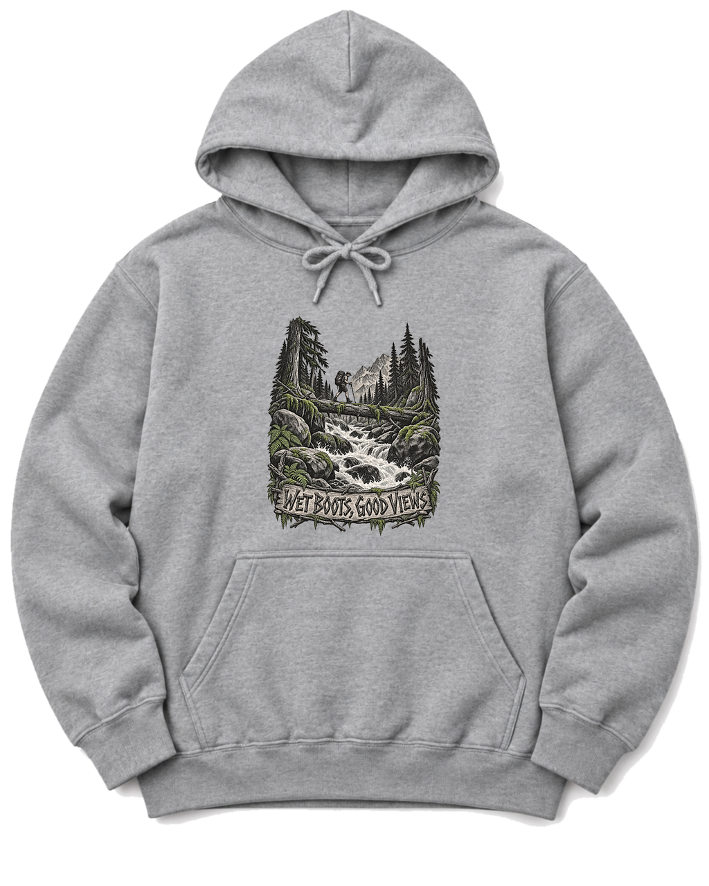 Wet Boots Good Views Hoodie - Sport Grey