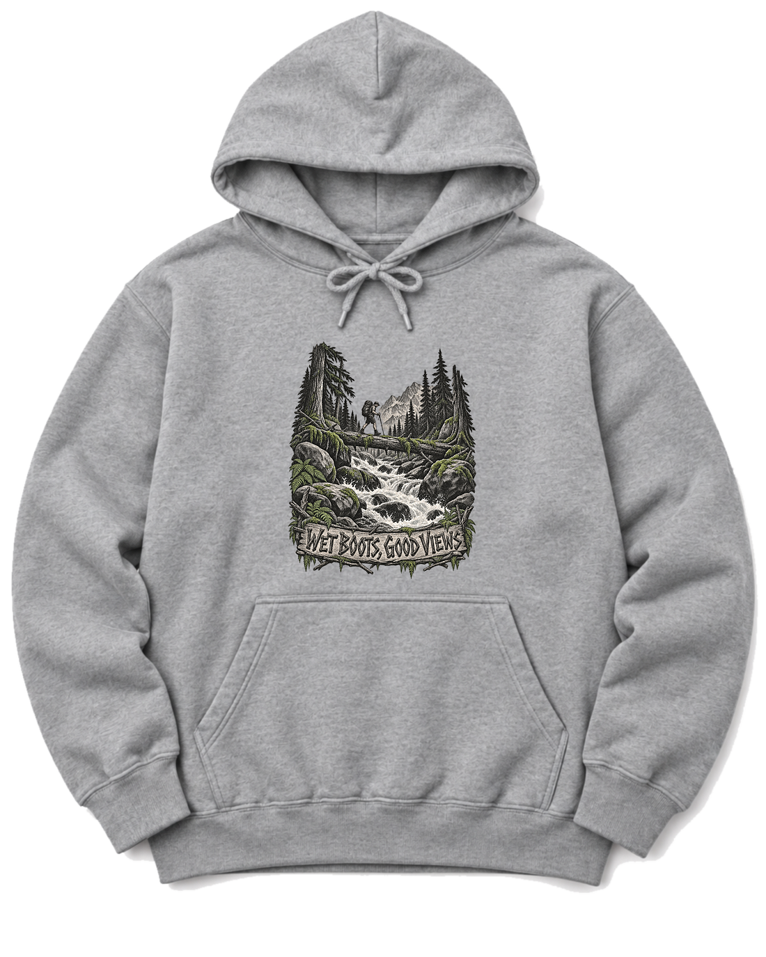 Wet Boots Good Views Hoodie - Sport Grey