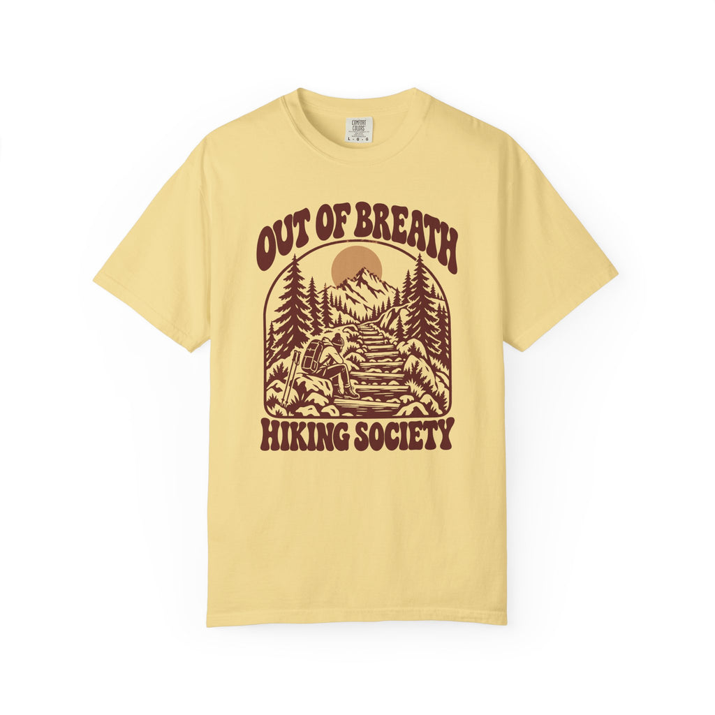 Out of Breath Hiking Society Log Steps T-Shirt