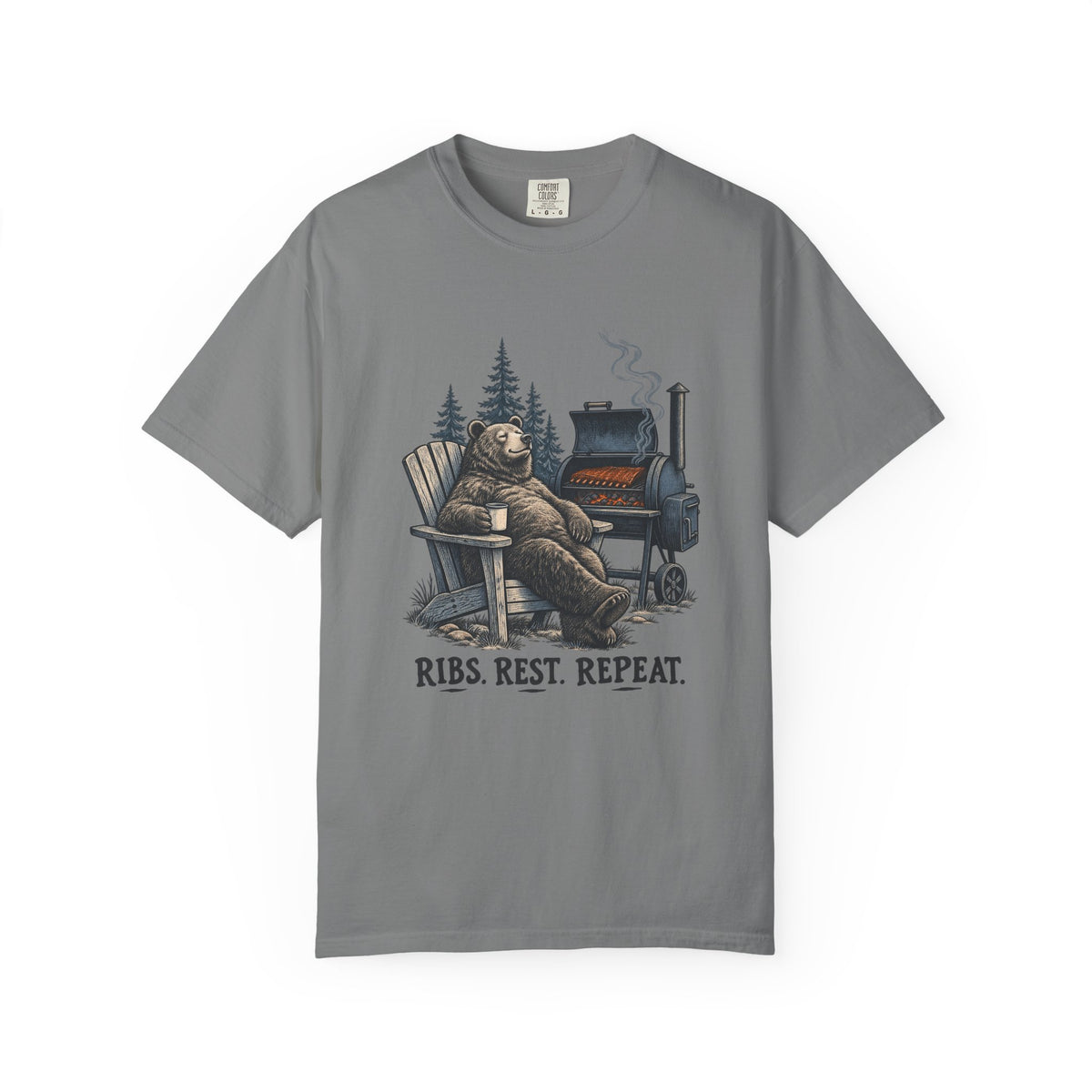 Ribs. Rest. Repeat. T-Shirt – Grey