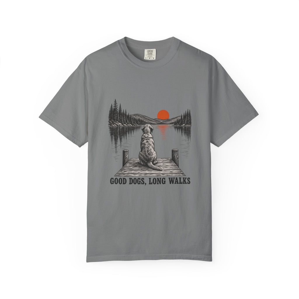 Good Dogs, Long Walks T-Shirt – Grey