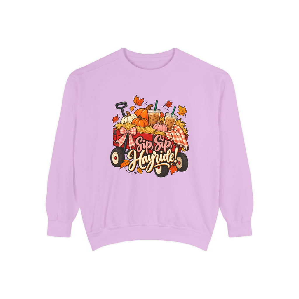 Sip, Sip, Hayride! Sweatshirt – Orchid