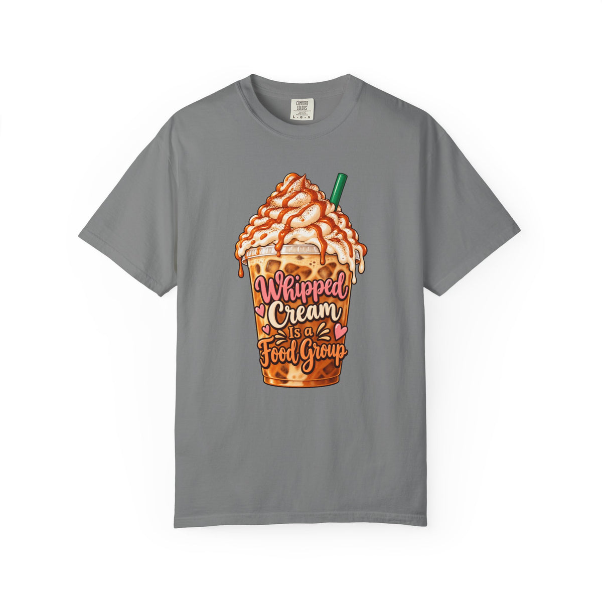 Whipped Cream Is a Food Group T-Shirt – Grey