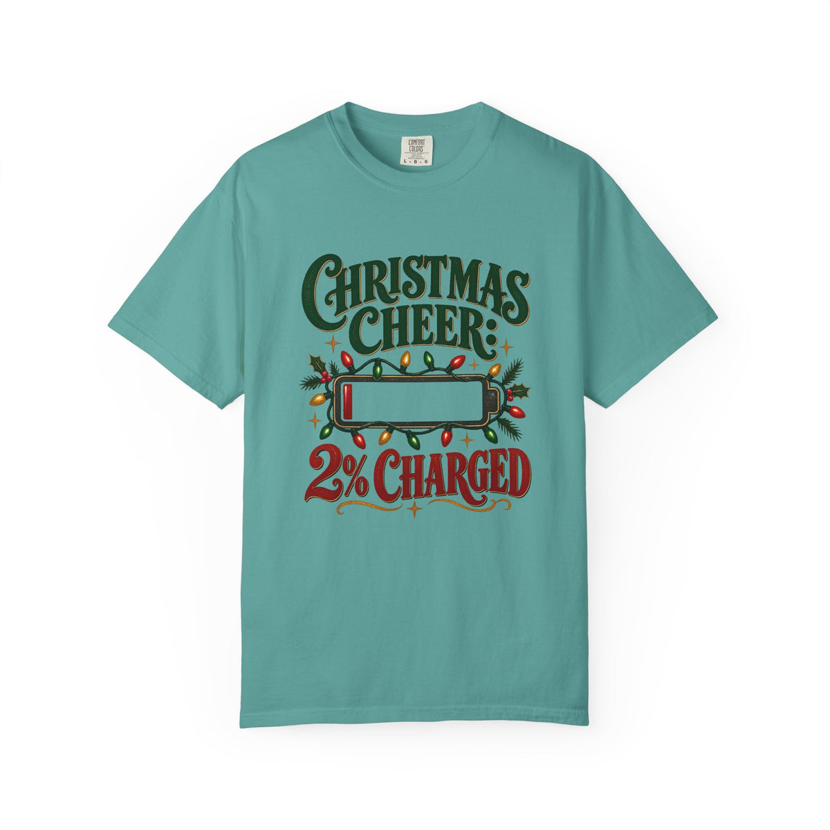 Christmas Cheer: 2% Charged T-Shirt – Seafoam