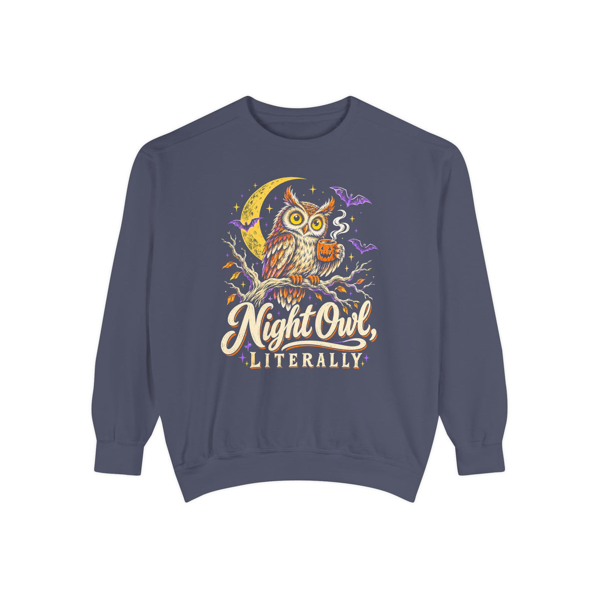 Night Owl, Literally Sweatshirt – Denim