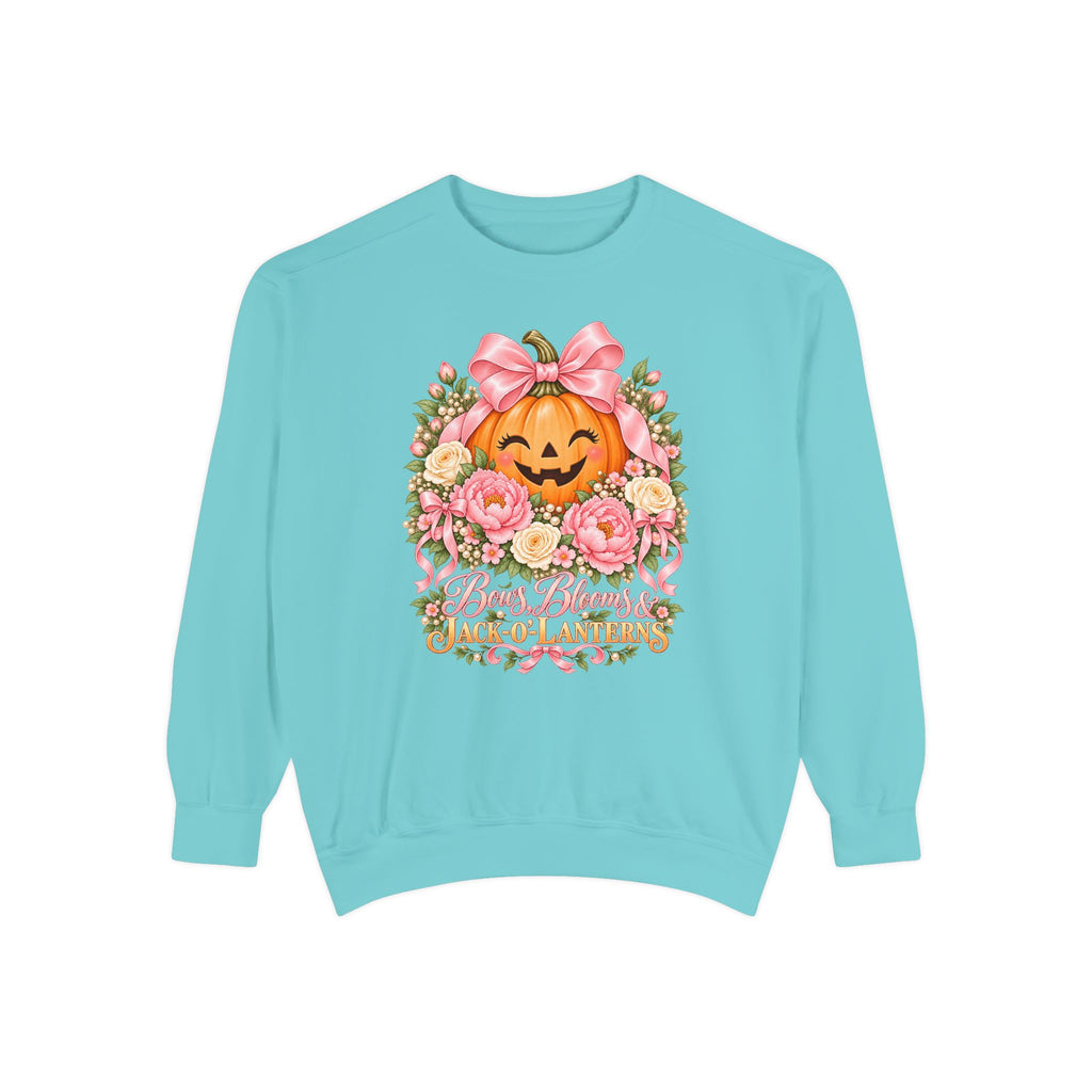 Bows, Blooms & Jack-o'-Lanterns Sweatshirt – Chalky Mint