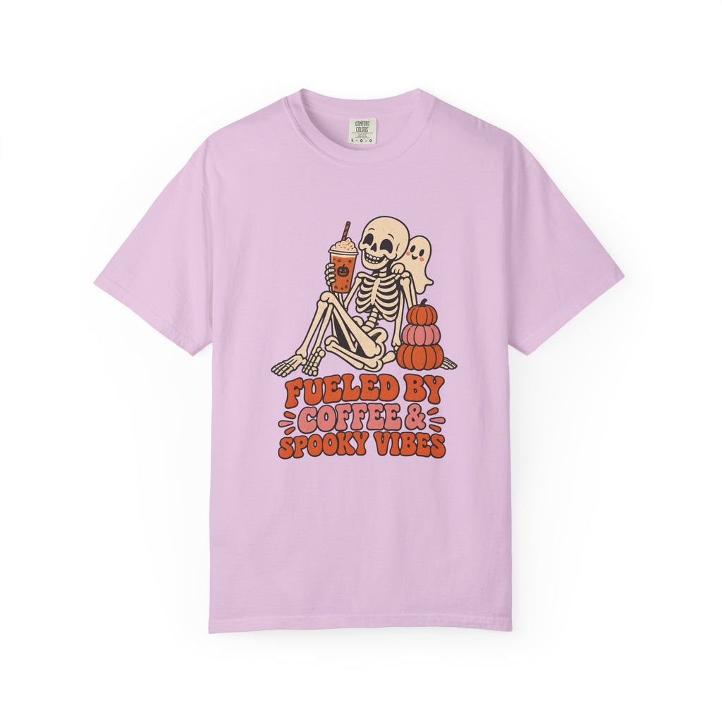Fueled by Coffee & Spooky Vibes T-Shirt – Orchid