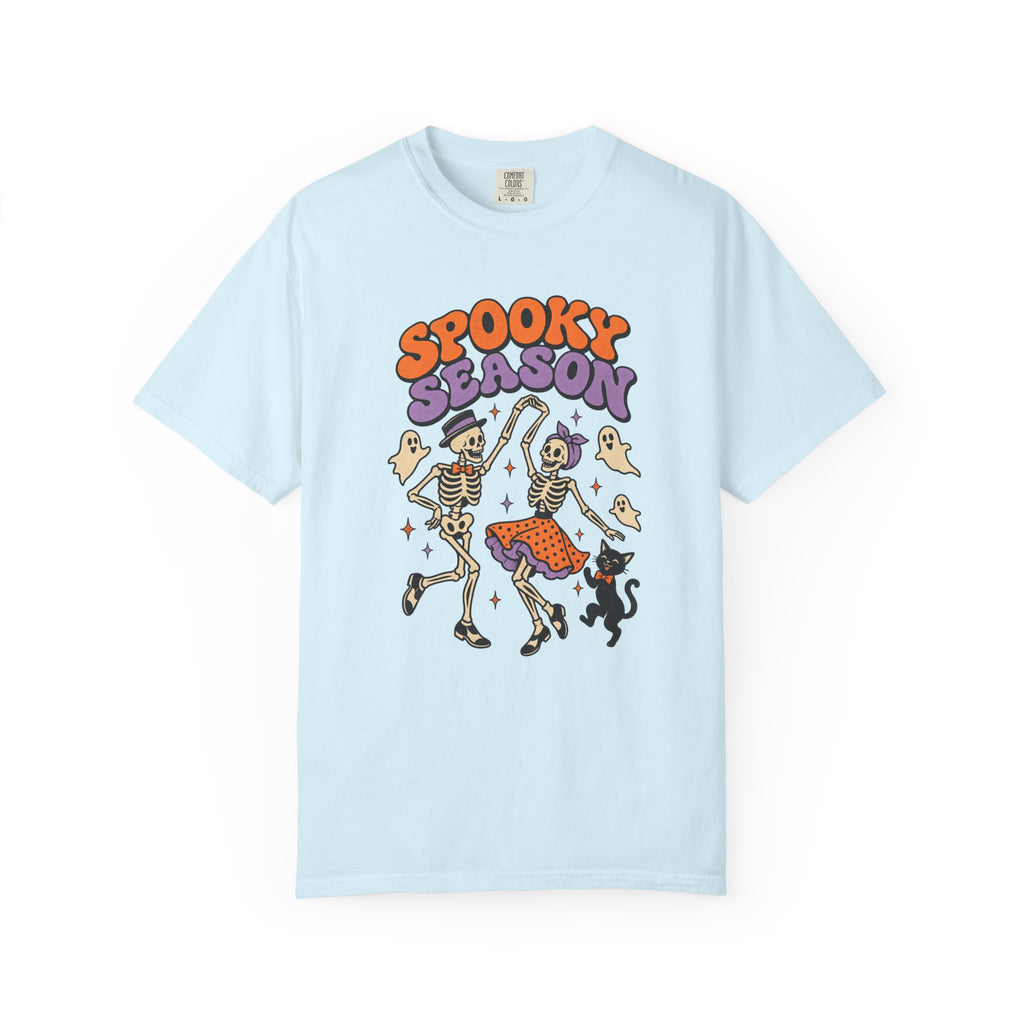 Spooky Season Dancing Skeletons T-Shirt – Chambray