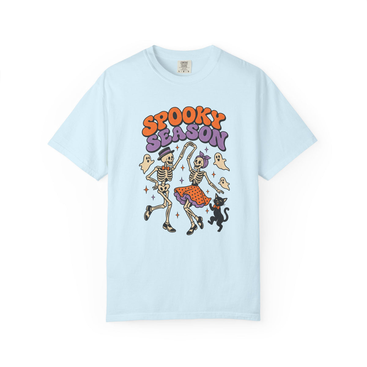 Spooky Season Dancing Skeletons T-Shirt – Chambray