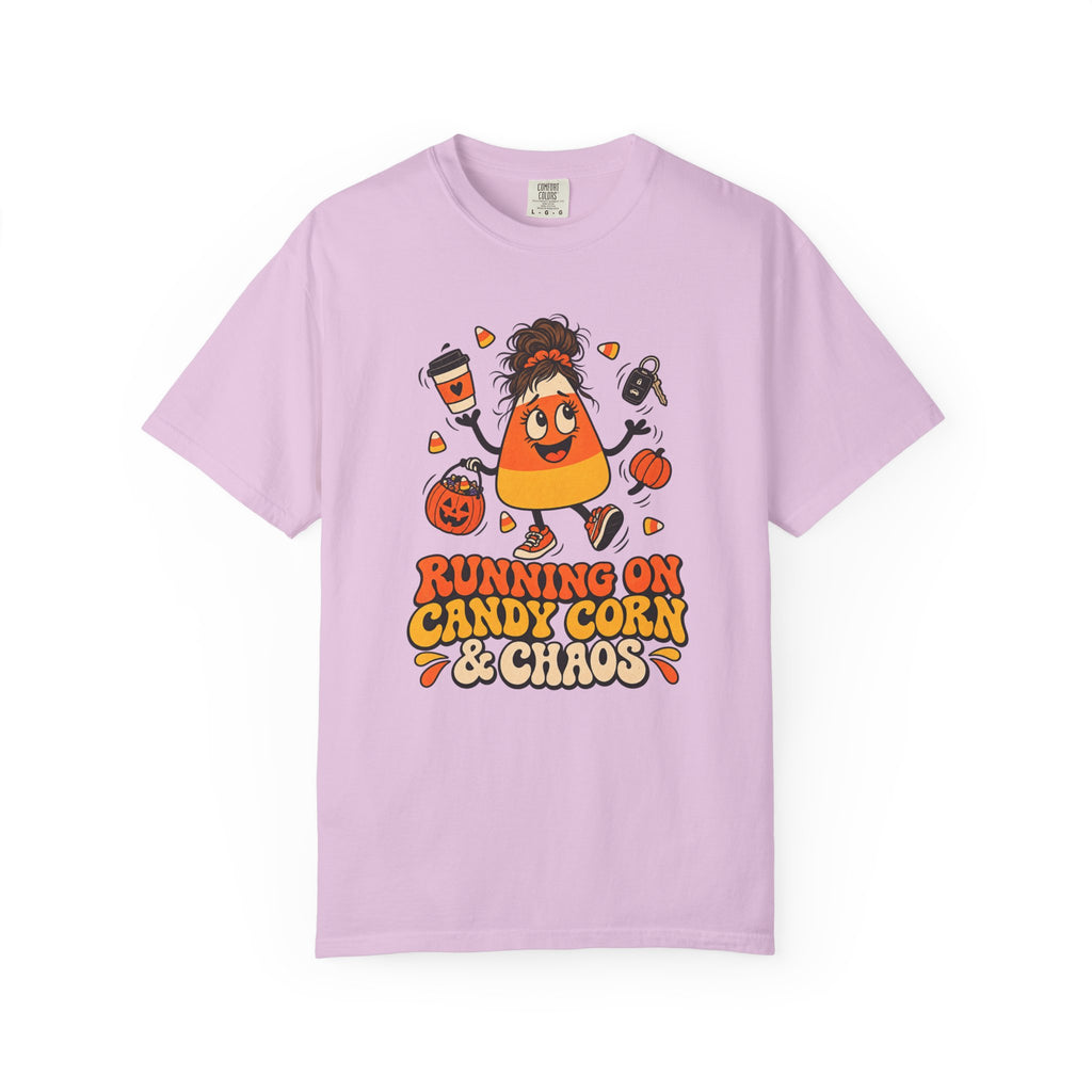 Running on Candy Corn and Chaos T-Shirt – Orchid
