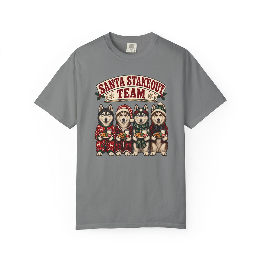 Santa Stakeout Team T-Shirt – Grey