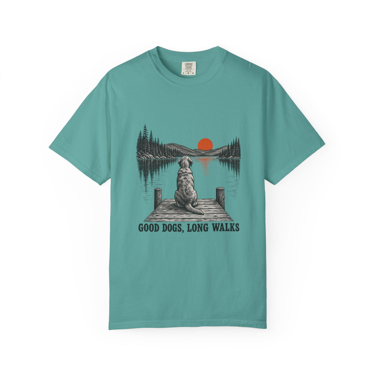Good Dogs, Long Walks T-Shirt – Seafoam