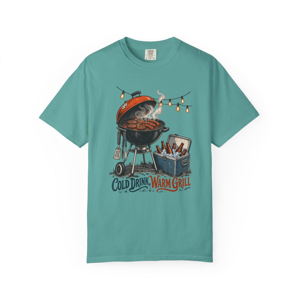 Cold Drink, Warm Grill T-Shirt – Seafoam