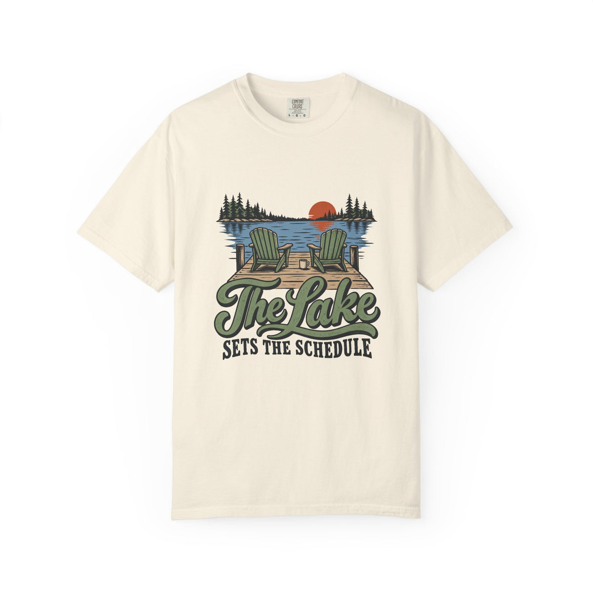 The Lake Sets the Schedule T-Shirt – Ivory