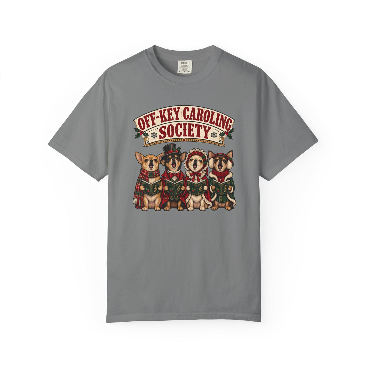 Off-Key Caroling Society T-Shirt – Grey