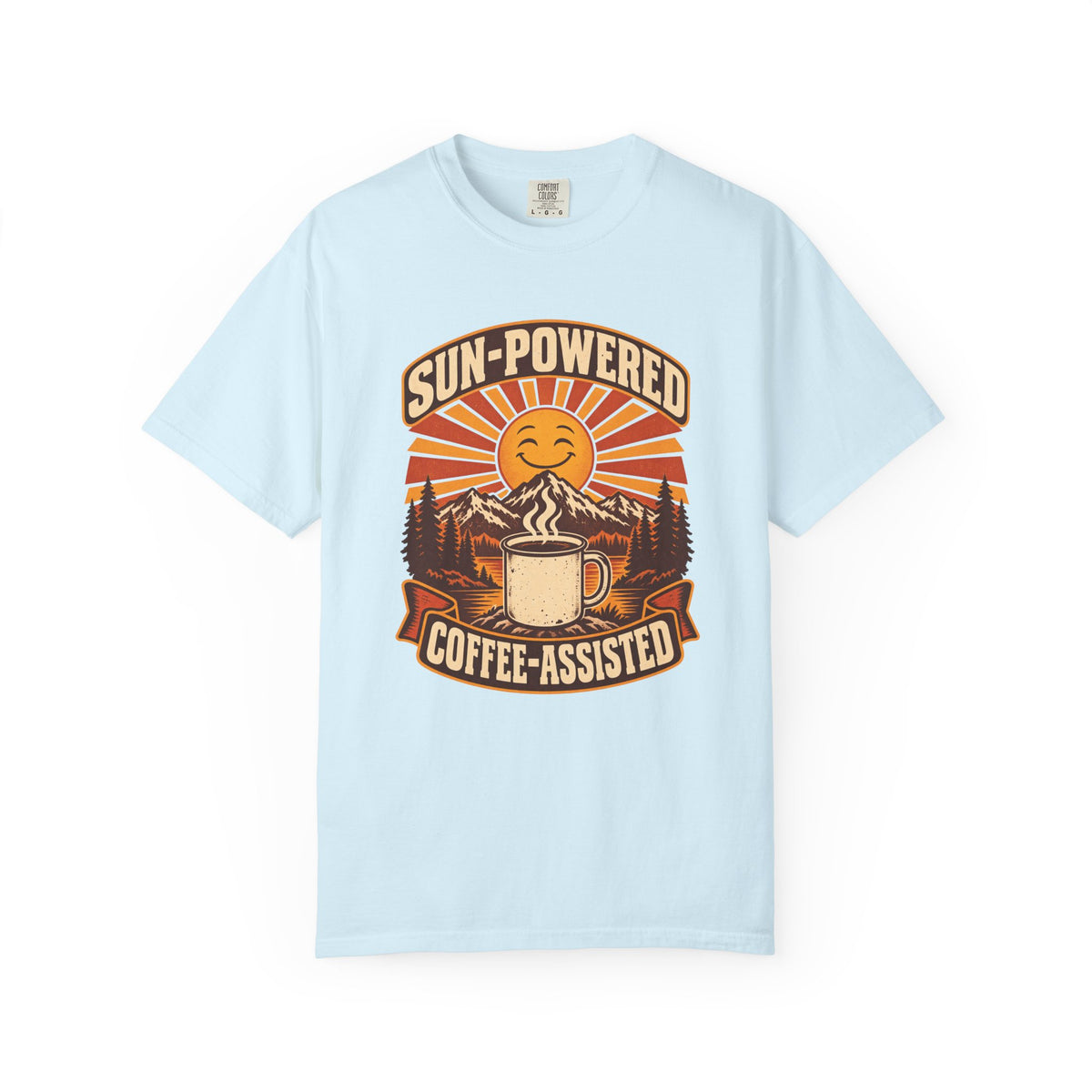 Sun-Powered, Coffee-Assisted T-Shirt – Chambray