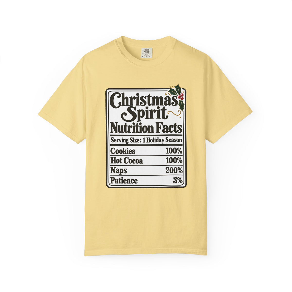 Christmas Spirit Nutrition Facts T-Shirt – Butter