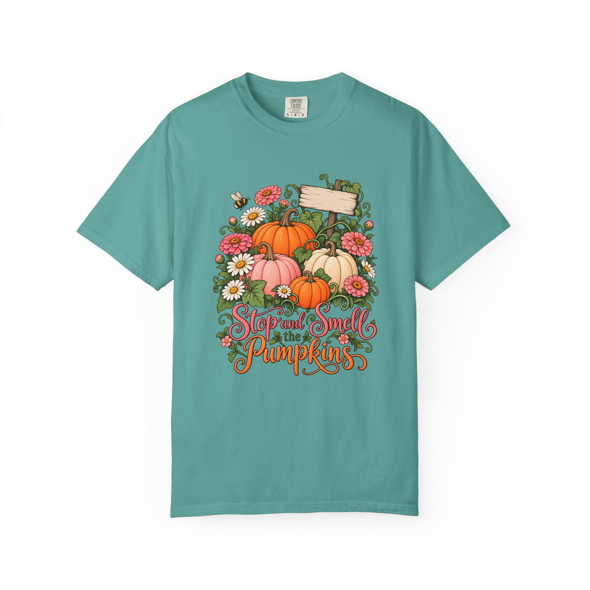 Stop and Smell the Pumpkins T-Shirt – Seafoam