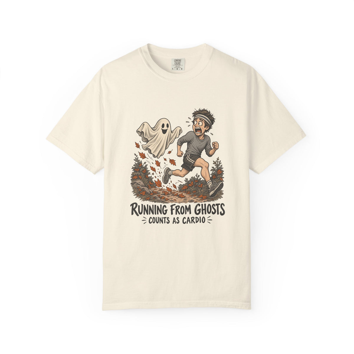 Running From Ghosts Counts as Cardio T-Shirt – Ivory