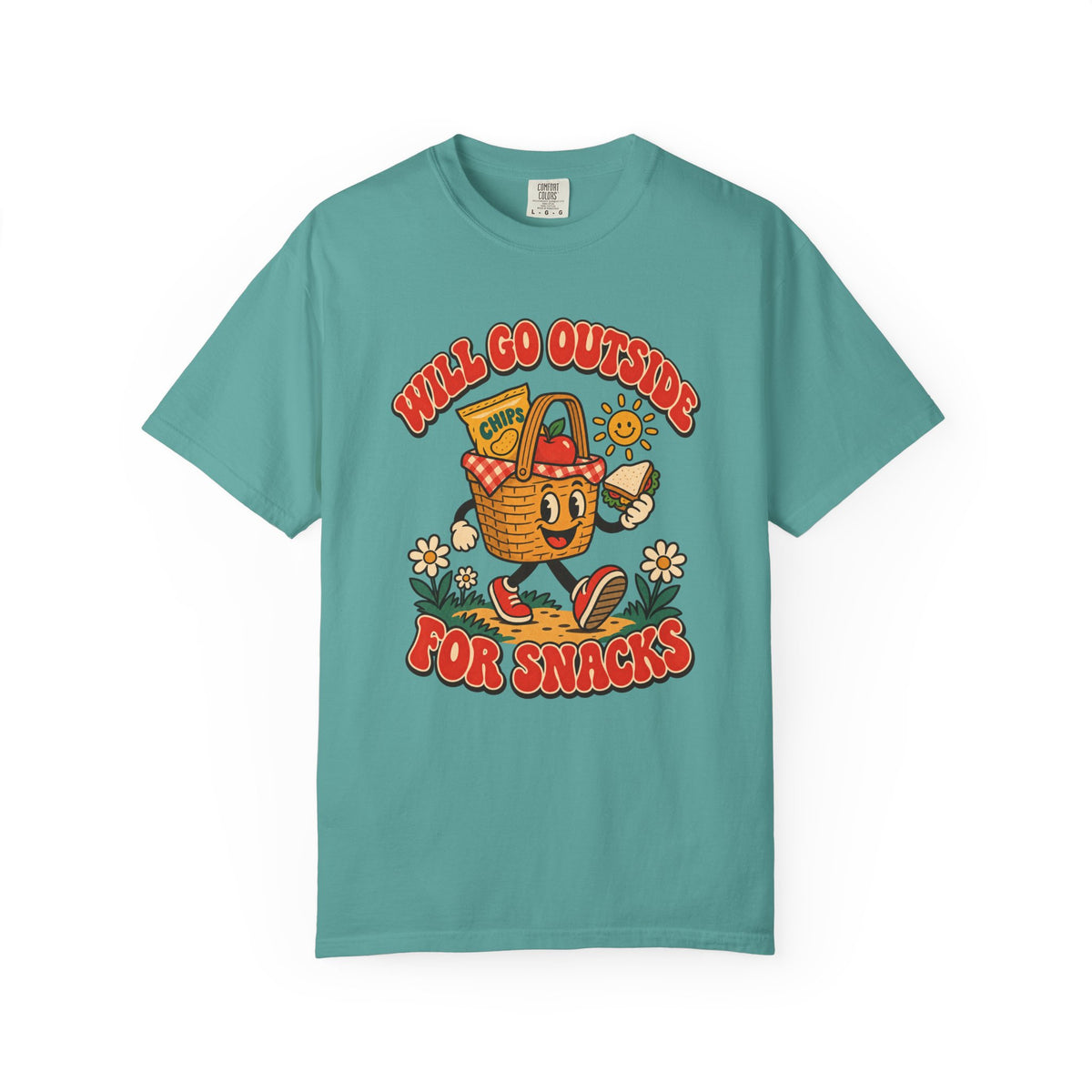 Will Go Outside for Snacks T-Shirt – Seafoam
