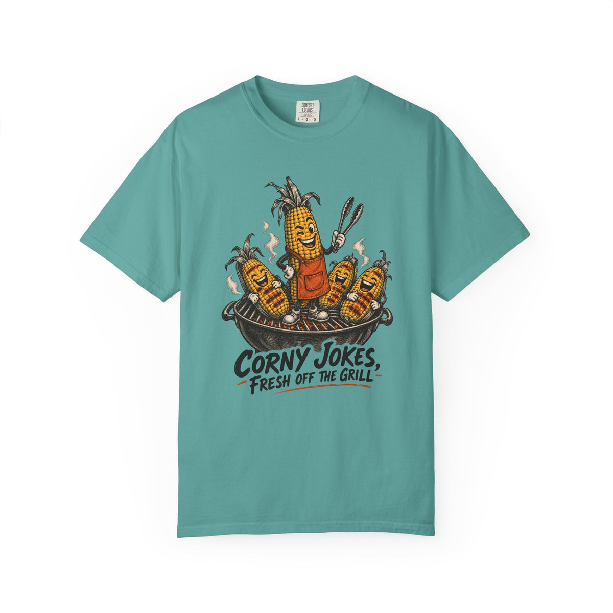 Corny Jokes, Fresh Off the Grill T-Shirt – Seafoam