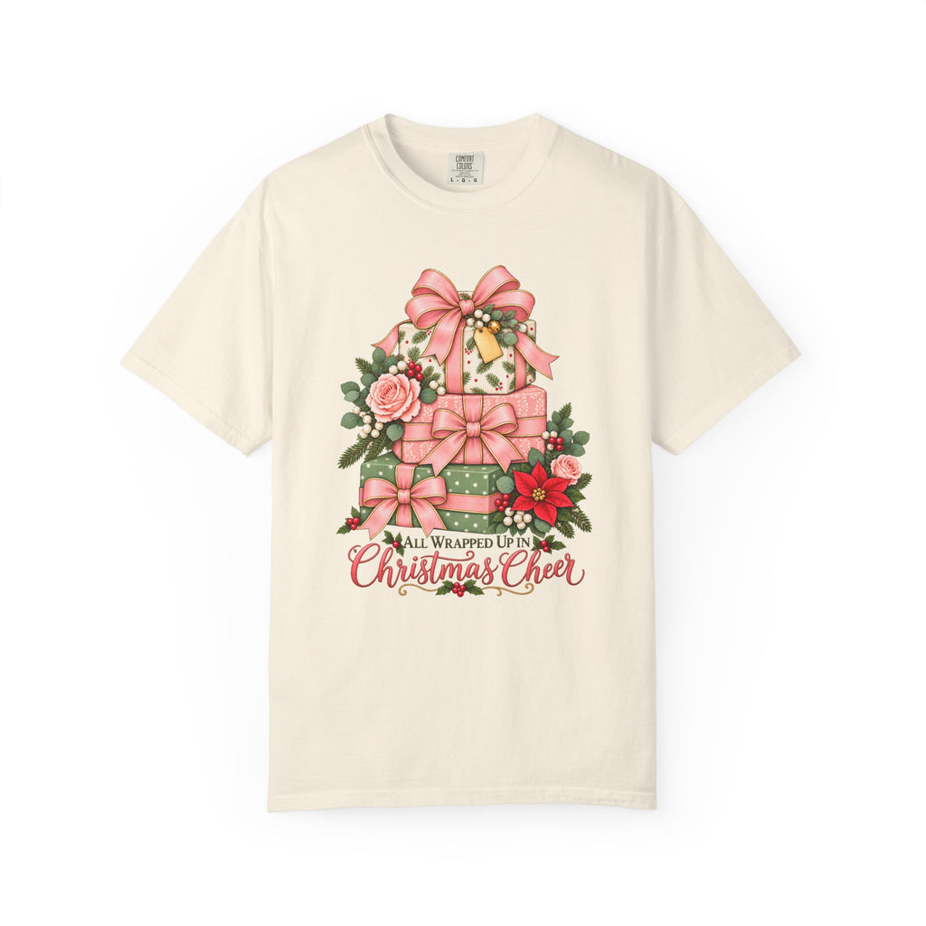 All Wrapped Up in Christmas Cheer T-Shirt – Ivory