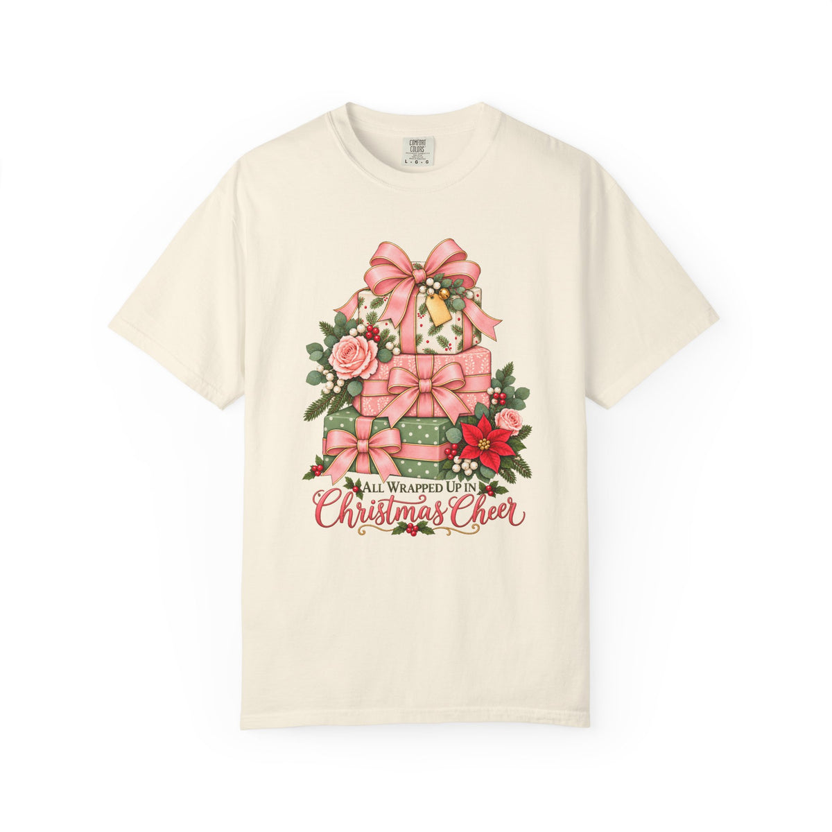 All Wrapped Up in Christmas Cheer T-Shirt – Ivory