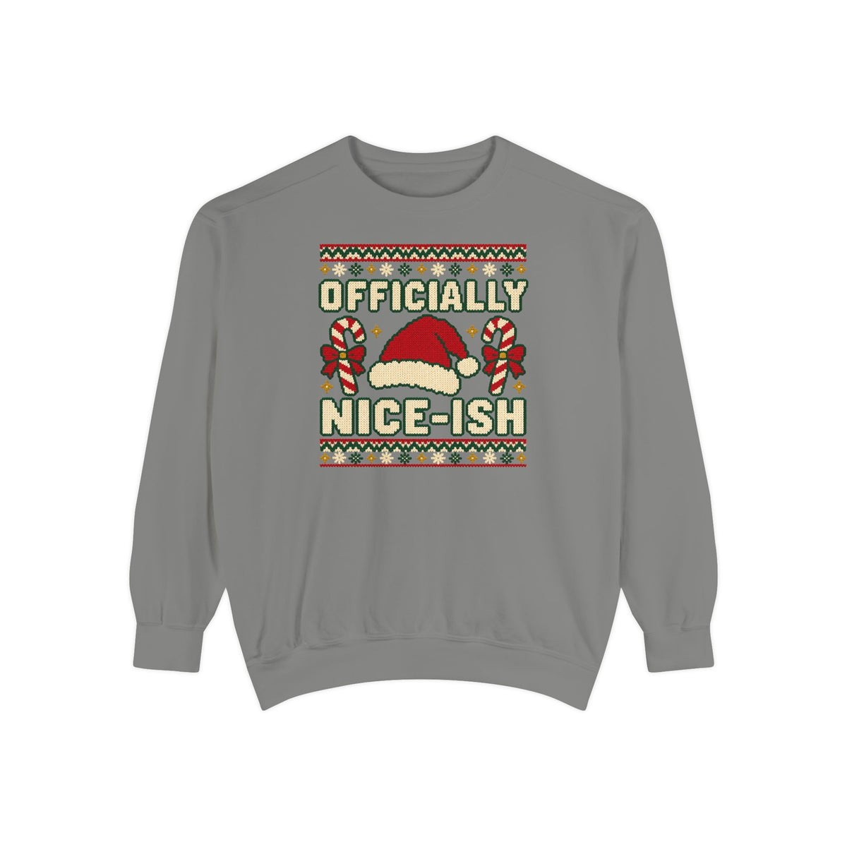 Officially Nice-ish Ugly Christmas Sweatshirt – Grey