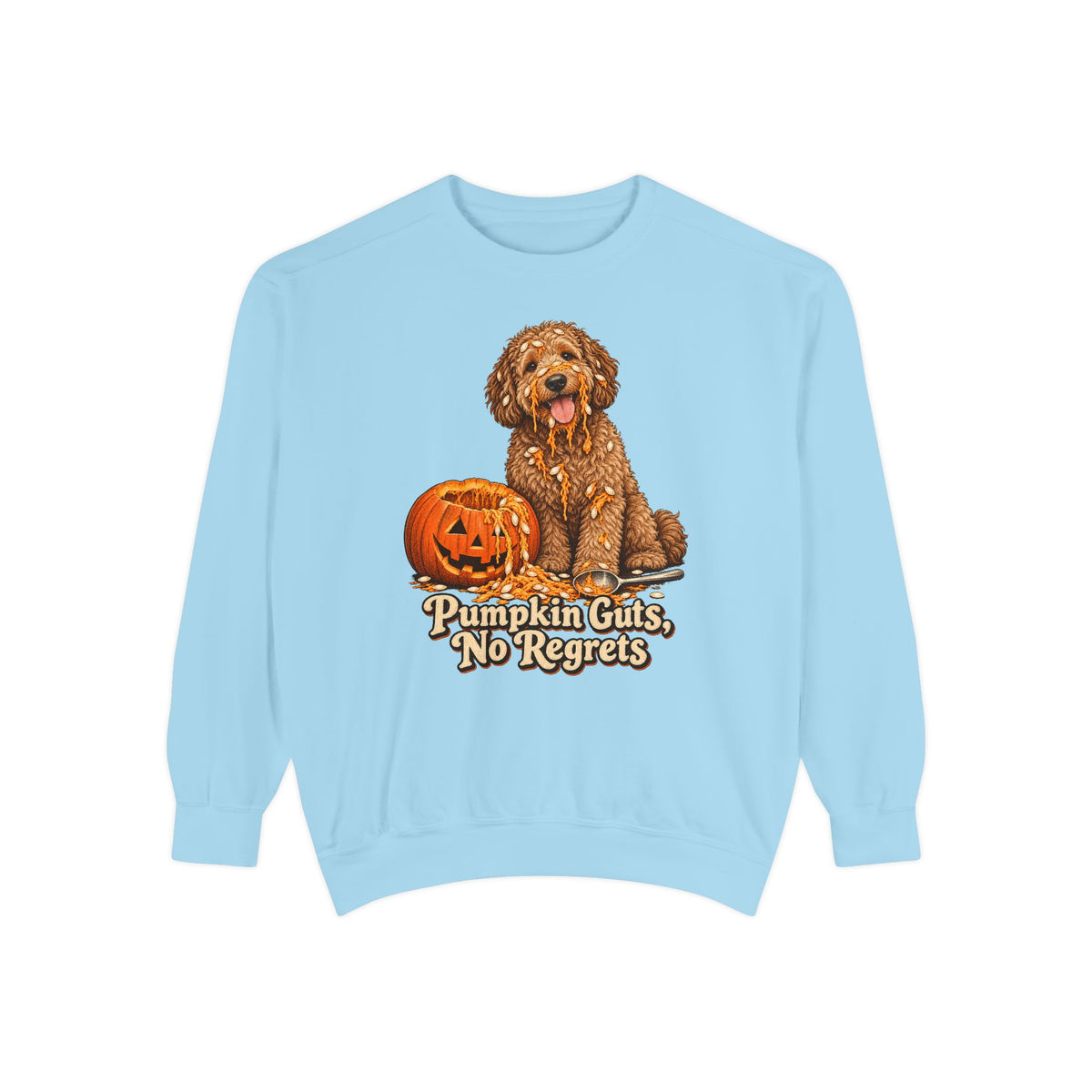 Pumpkin Guts, No Regrets Sweatshirt – Chambray
