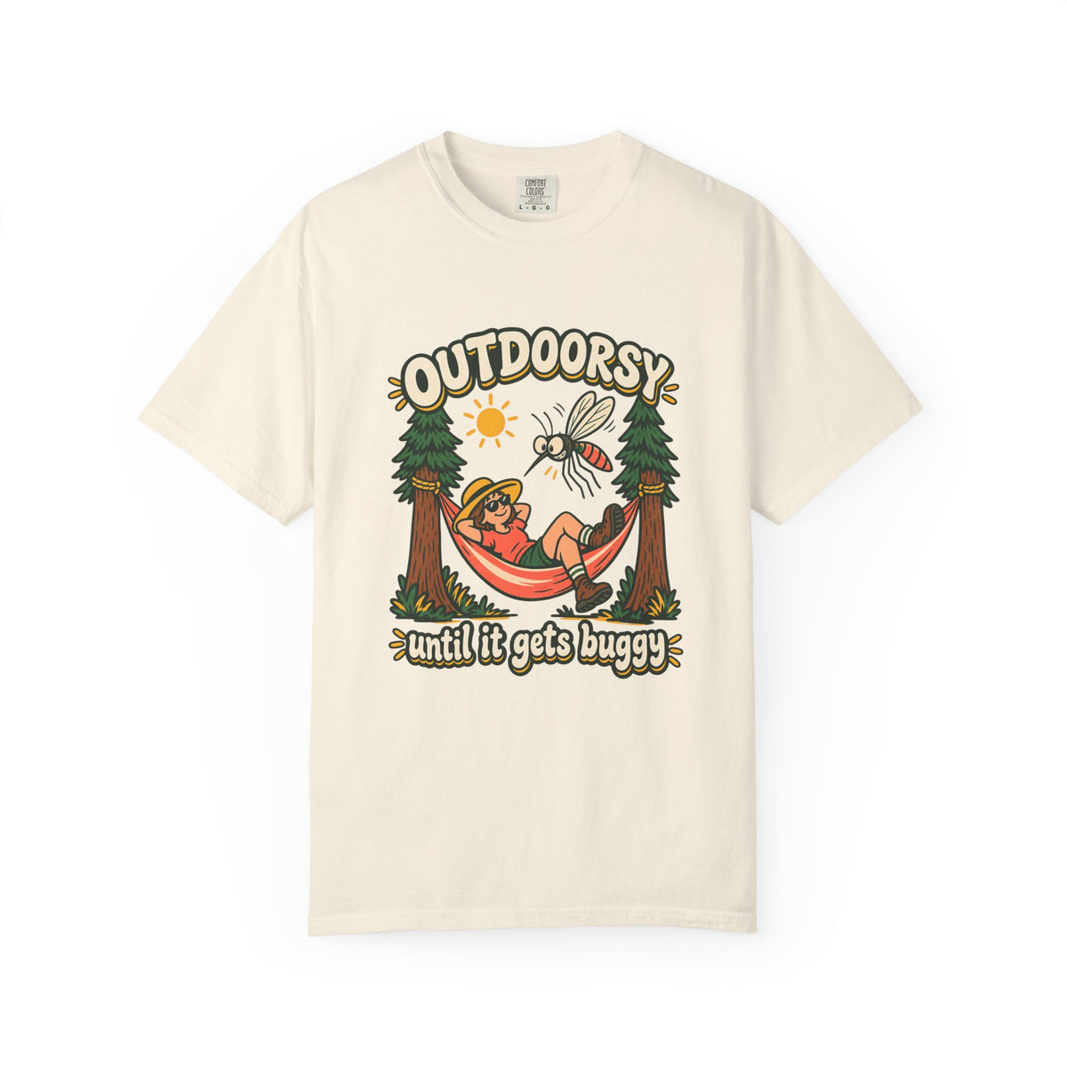Outdoorsy Until It Gets Buggy T-Shirt – Ivory