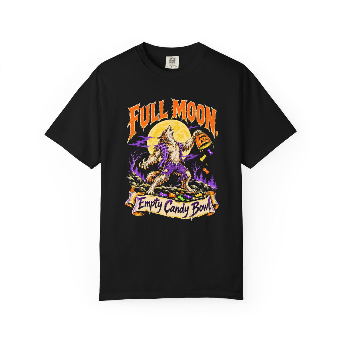 Full Moon, Empty Candy Bowl T-Shirt – Black