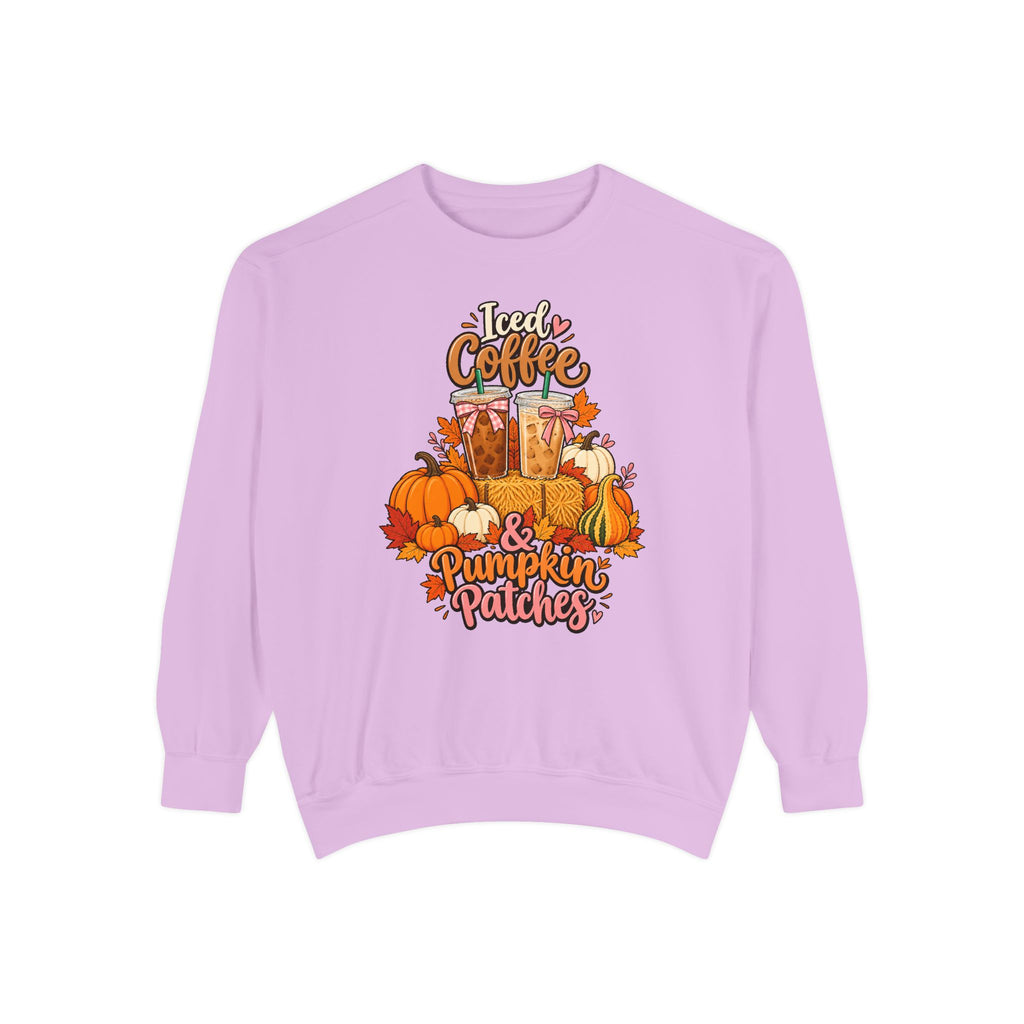 Iced Coffee & Pumpkin Patches Sweatshirt – Orchid