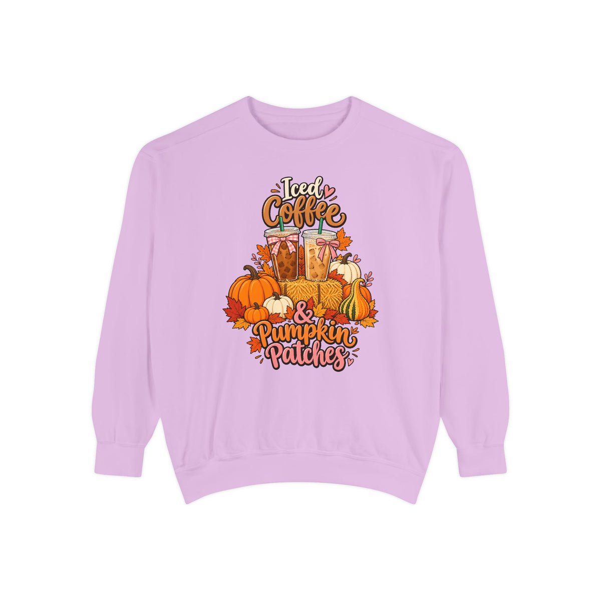 Iced Coffee & Pumpkin Patches Sweatshirt – Orchid