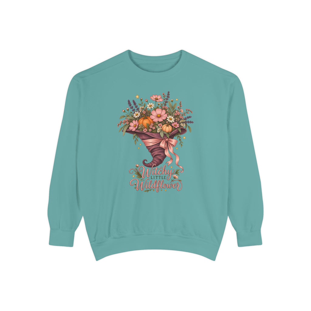 Witchy Little Wildflower Sweatshirt – Seafoam