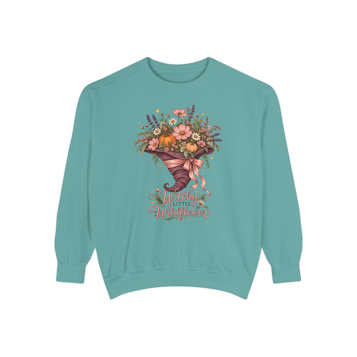 Witchy Little Wildflower Sweatshirt – Seafoam