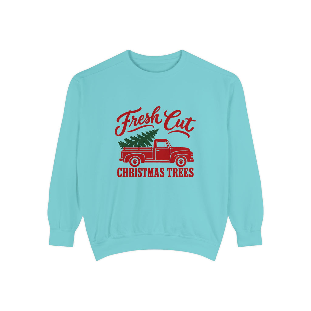Fresh Cut Christmas Trees Sweatshirt – Chalky Mint