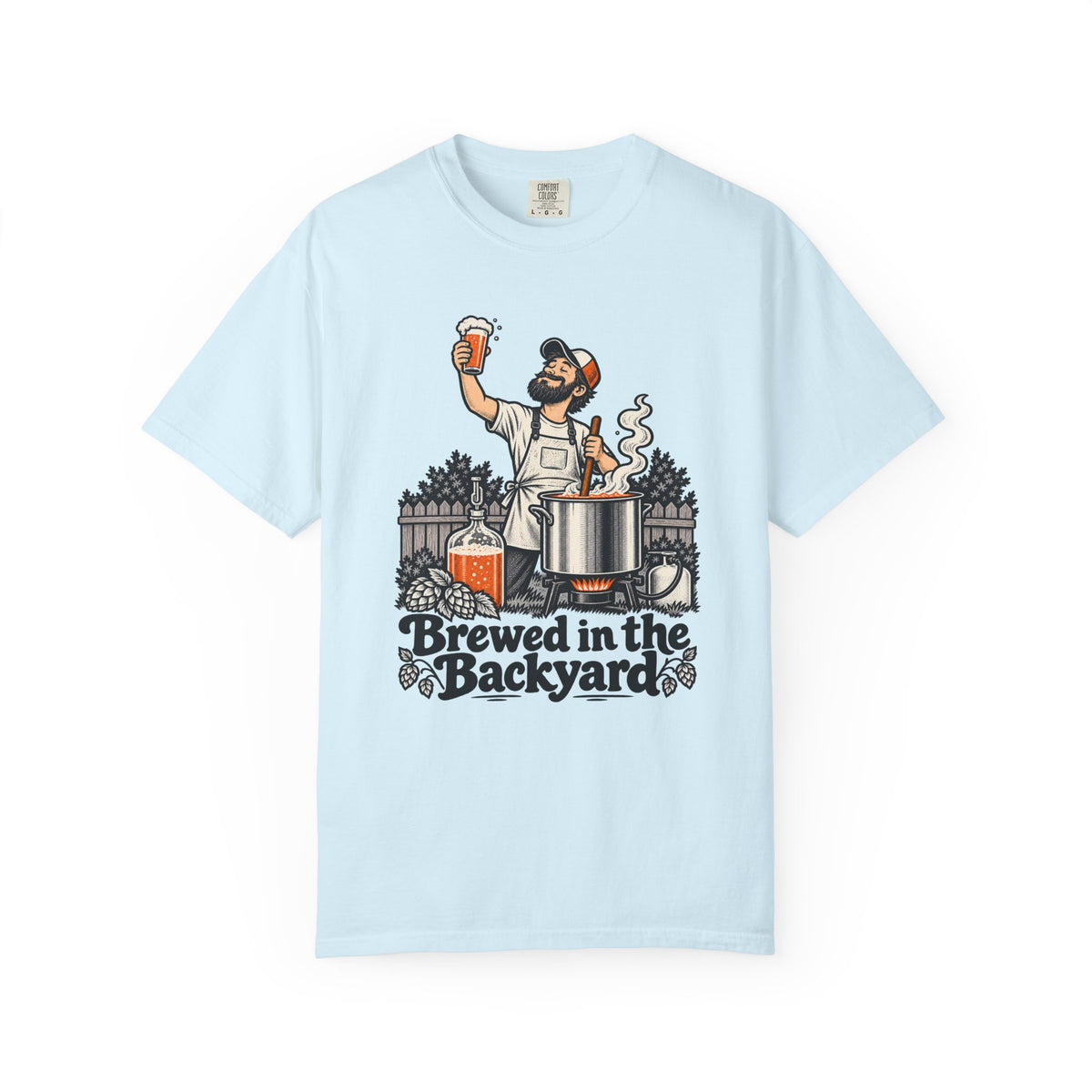 Brewed in the Backyard T-Shirt – Chambray