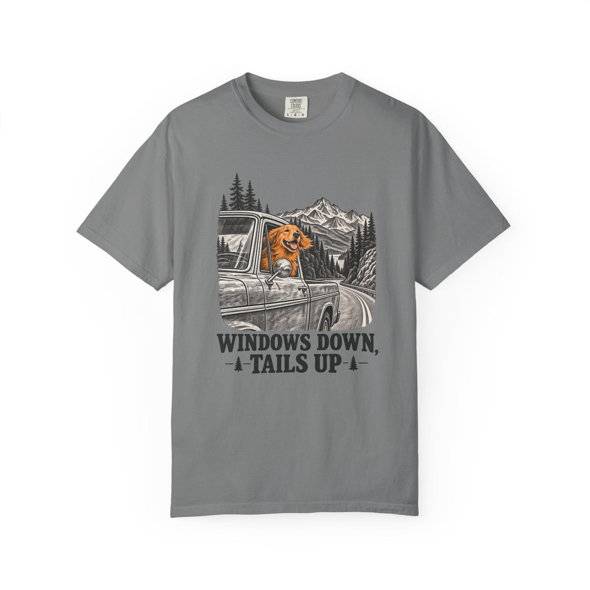 Windows Down, Tails Up T-Shirt – Grey