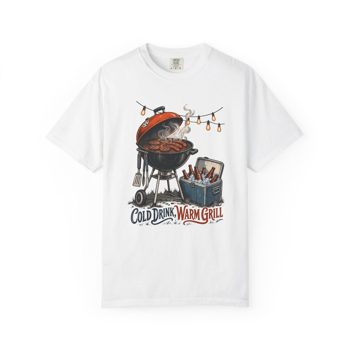 Cold Drink, Warm Grill T-Shirt – White
