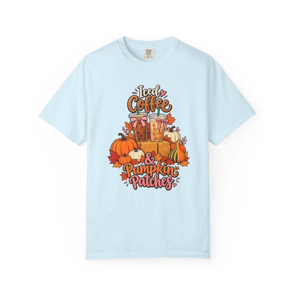 Iced Coffee & Pumpkin Patches T-Shirt – Chambray