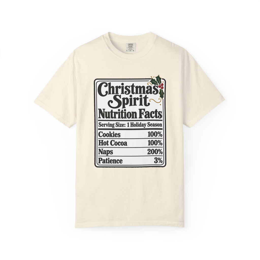 Christmas Spirit Nutrition Facts T-Shirt – Ivory