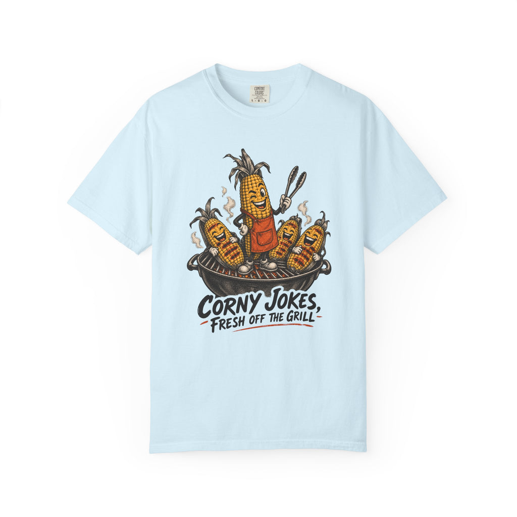 Corny Jokes, Fresh Off the Grill T-Shirt – Chambray