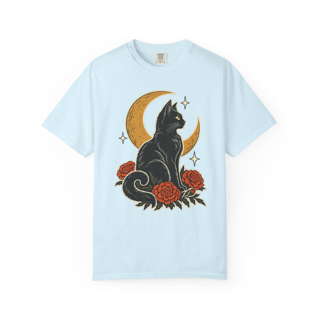 Moonlit Black Cat T-Shirt – Chambray