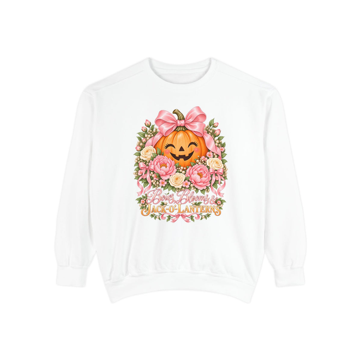 Bows, Blooms & Jack-o'-Lanterns Sweatshirt – White