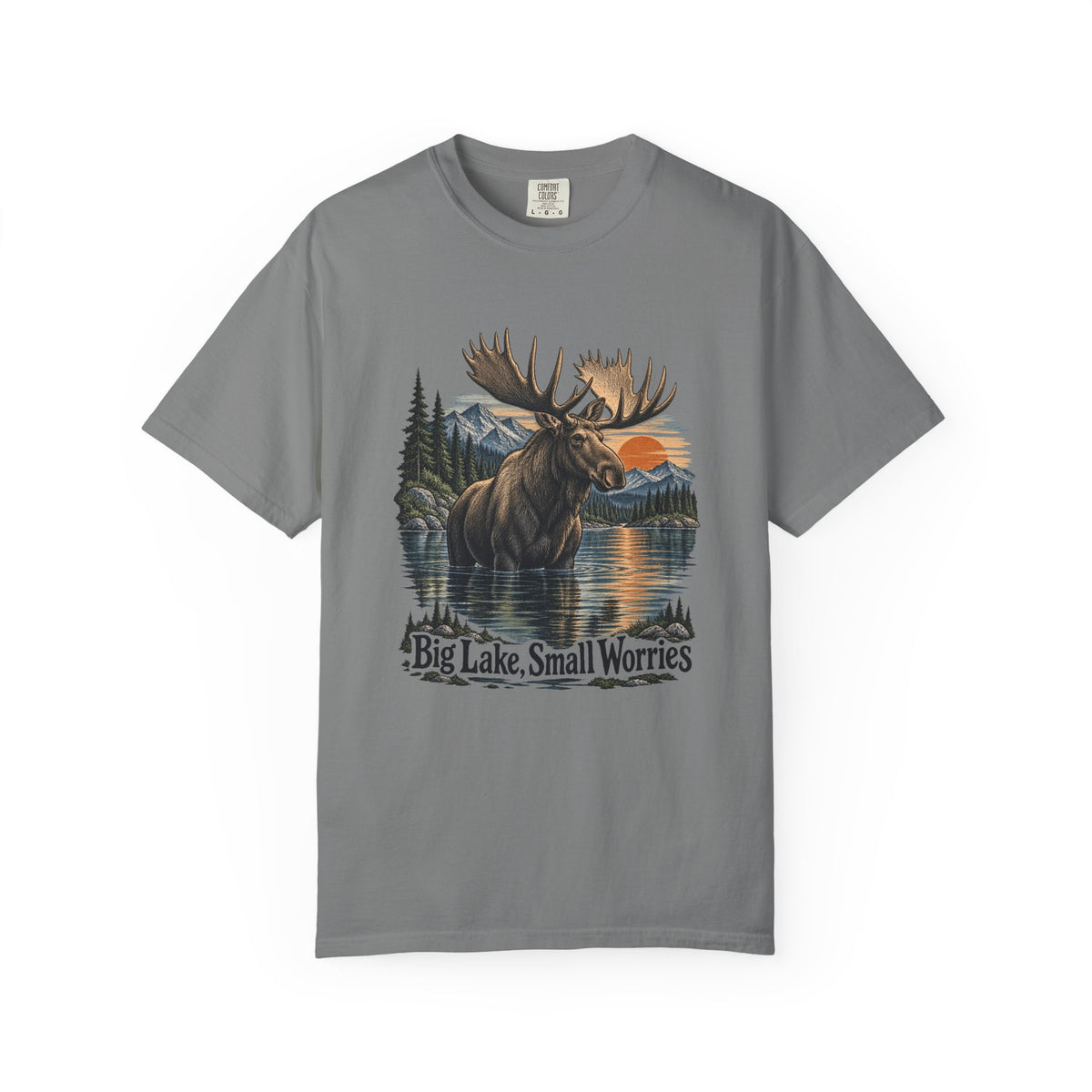 Big Lake, Small Worries T-Shirt – Grey