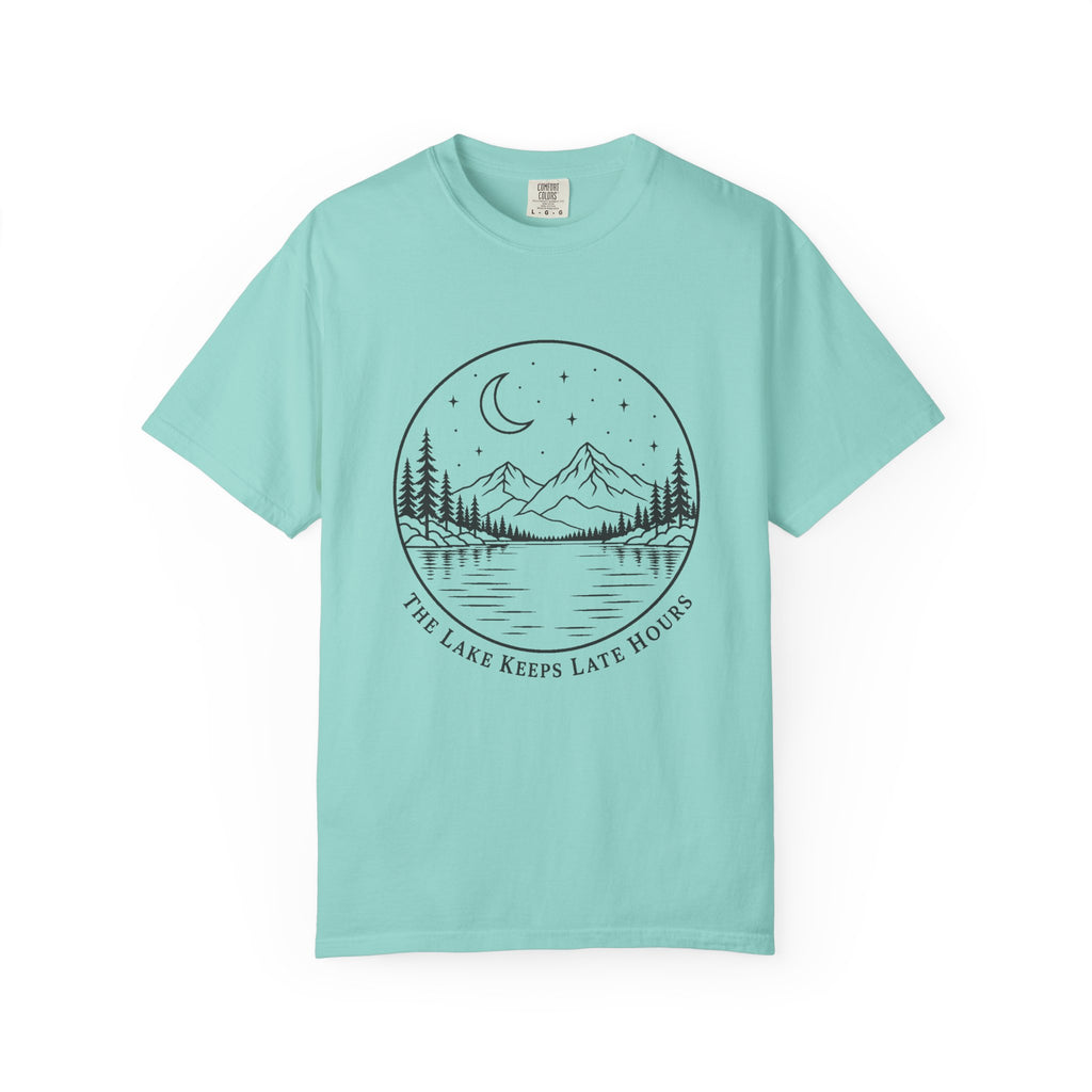 The Lake Keeps Late Hours T-Shirt – Chalky Mint