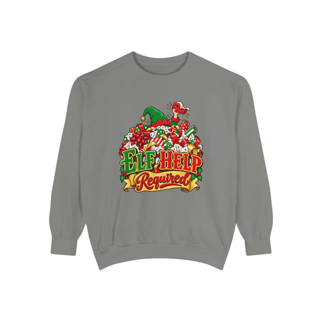 Elf Help Required Sweatshirt – Grey