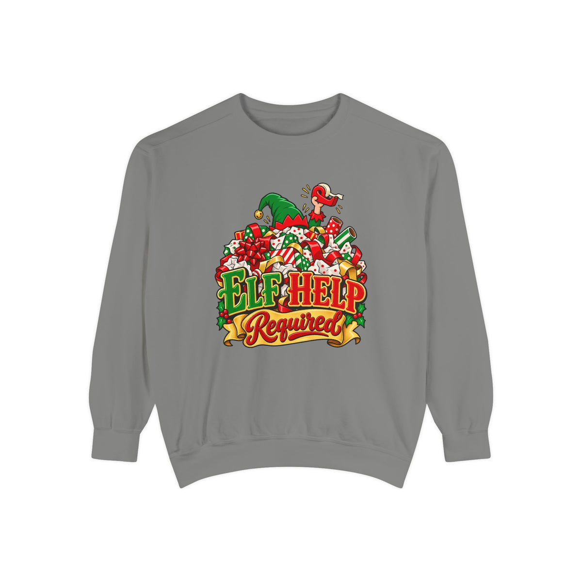 Elf Help Required Sweatshirt – Grey