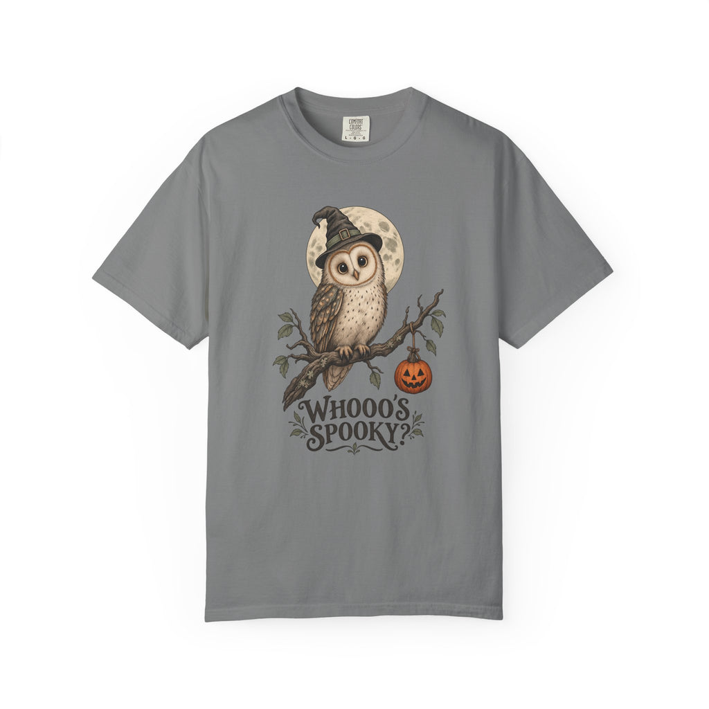 Whooo's Spooky? T-Shirt – Grey