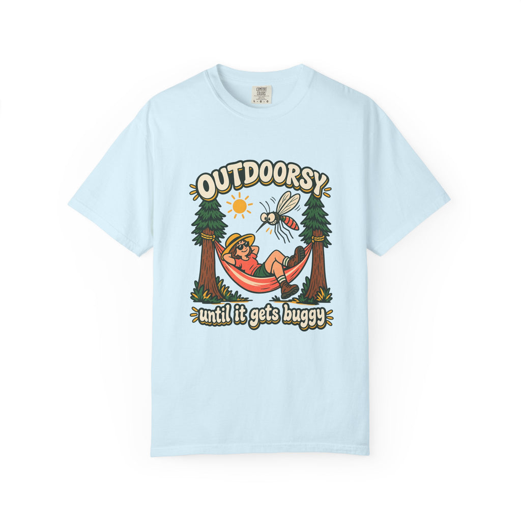 Outdoorsy Until It Gets Buggy T-Shirt – Chambray